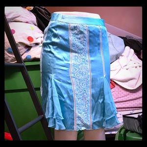 Fray silk skirt